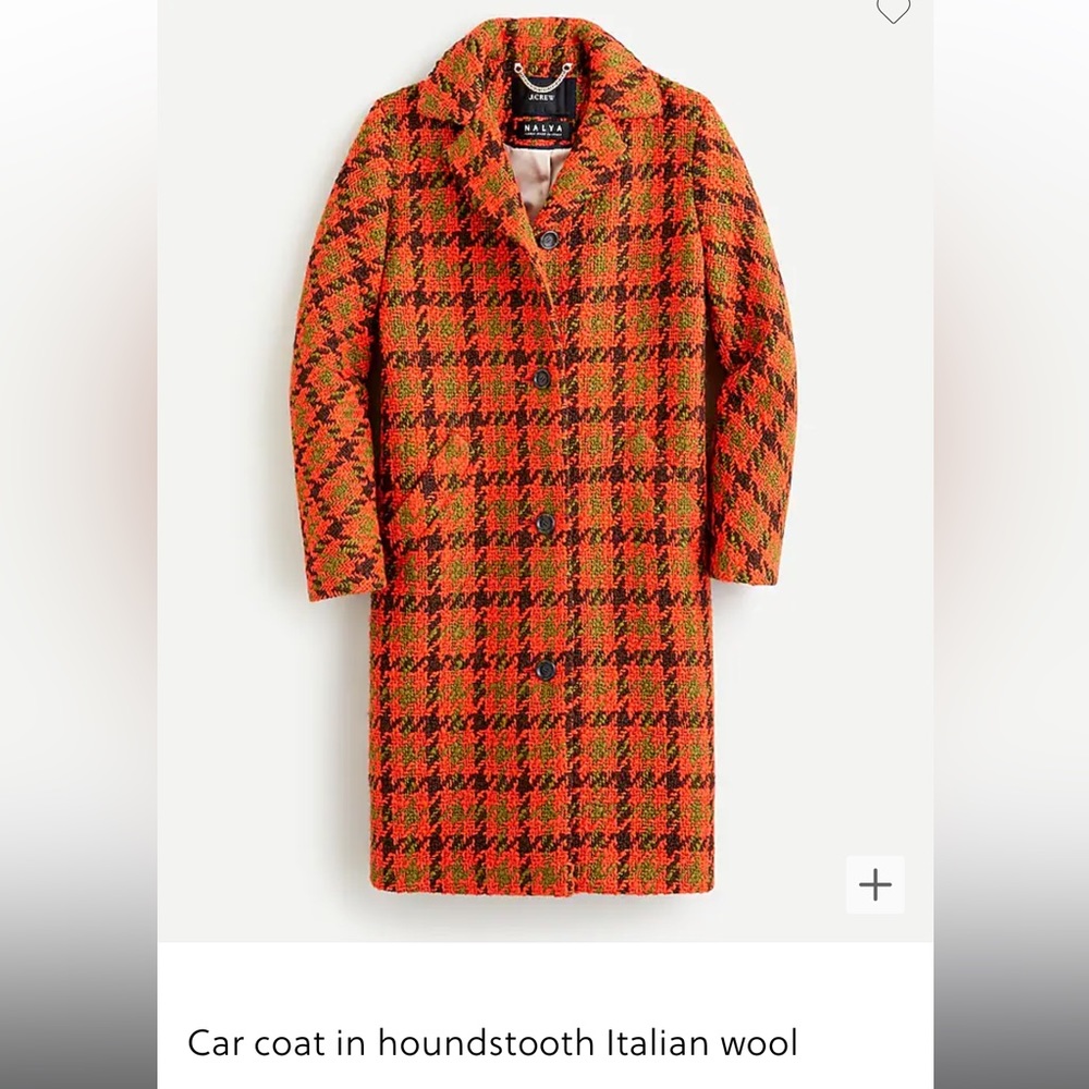 J.crew car coat houndstooth